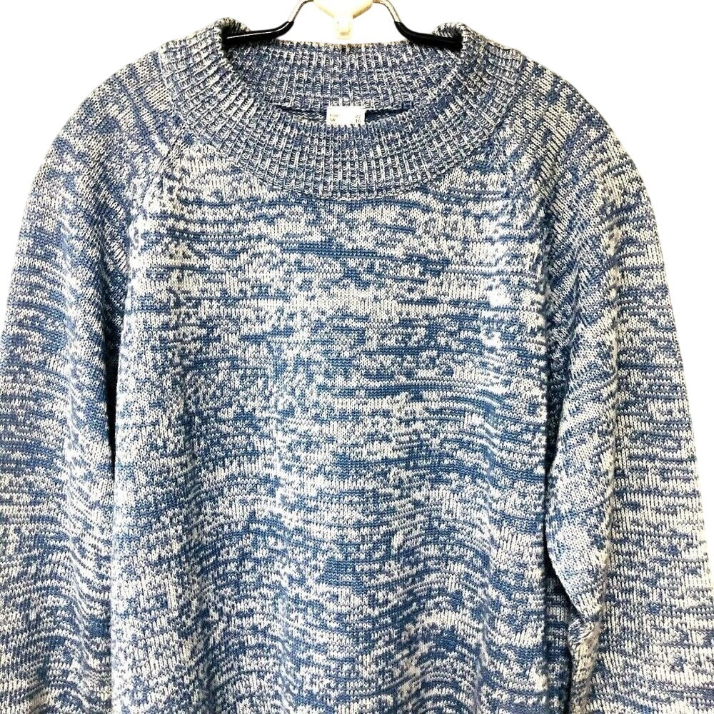 Venus Blue Variegated Crewneck Sweater Womens 10 NWOT Pullover Activewear Winter - Picture 2 of 5